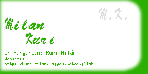 milan kuri business card